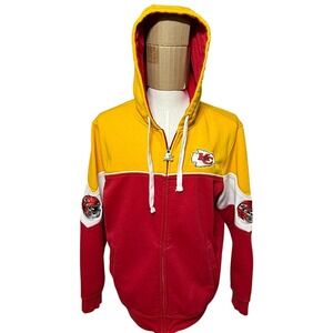 Vintage Kansas City Chiefs Hoodie Jacket Mens XL Red Gold Full Zip Sweatshirt